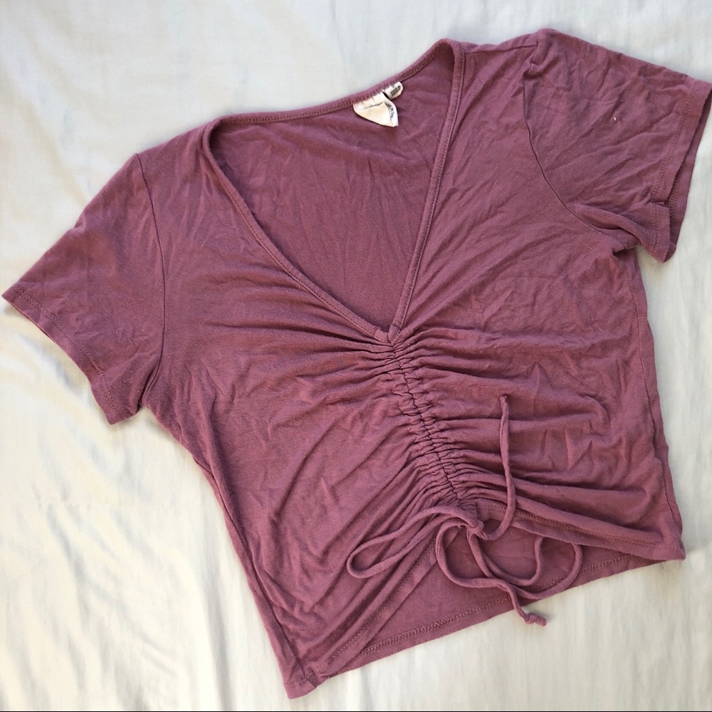Simple pink gathered top